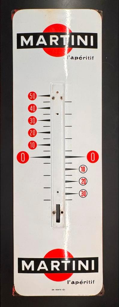 Emaille Reclamebord Martini Thermometer, Verzamelen, Merken en Reclamevoorwerpen, Reclamebord, Ophalen of Verzenden