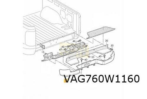 Volkswagen Amarok (9/10-) Achterbumper (bij PDC) (2ZZ chrome, Auto-onderdelen, Carrosserie en Plaatwerk, Bumper, Volkswagen, Achter