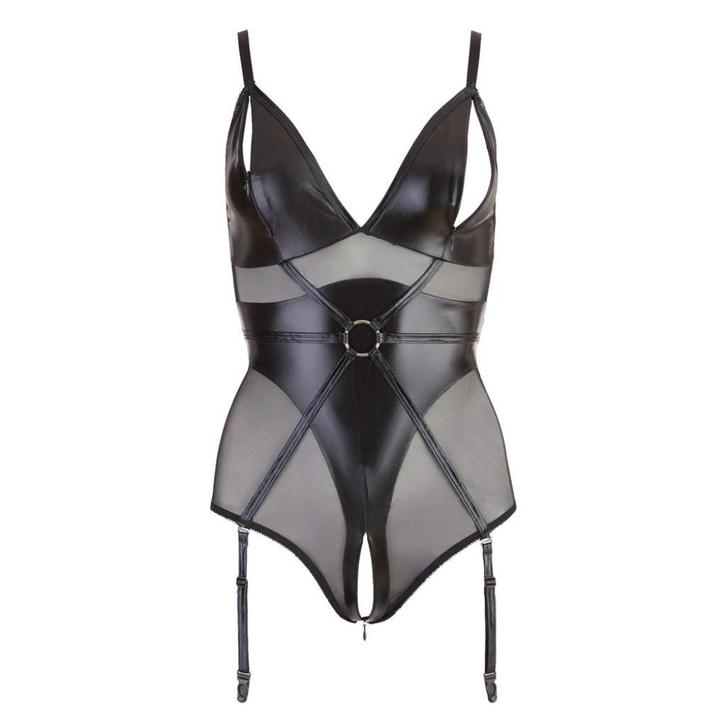 Black Level Zwarte bondage body maat S (529), Kleding | Dames, Ondergoed en Lingerie, Body of Korset, Zwart, Ophalen of Verzenden