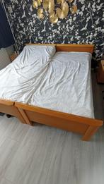 Bed 2 personen Auping spiraal, Huis en Inrichting, Slaapkamer | Bedden, Ophalen, 90 cm, Bruin, Tweepersoons