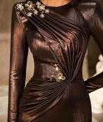 Feestjurk Maat M, Kleding | Dames, Maat 38/40 (M), Bruin, Ophalen of Verzenden, Gedragen