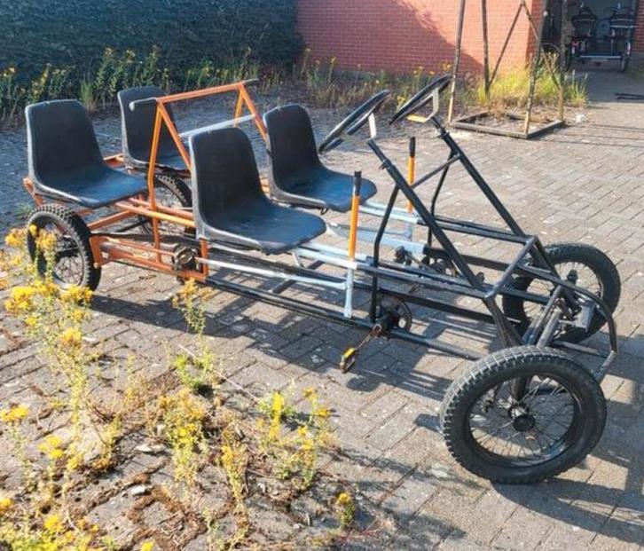 Trapkar / Go-Cart / Skelter 4 personen, Fietsen en Brommers, Fietsen | Tandems, Gebruikt, Minder dan 10 versnellingen, Ophalen of Verzenden