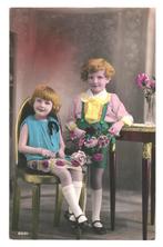 954554	Vintage	oude kinderkaart	Fantasie	Meisje	Jongen jr 30, Verzamelen, Ansichtkaarten | Themakaarten, Gelopen, Kinderen, Ophalen of Verzenden