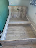 Steigerhout twijfelaarbed, Huis en Inrichting, Slaapkamer | Bedden, Ophalen, Steigerhout, 200 cm, Steigerhout
