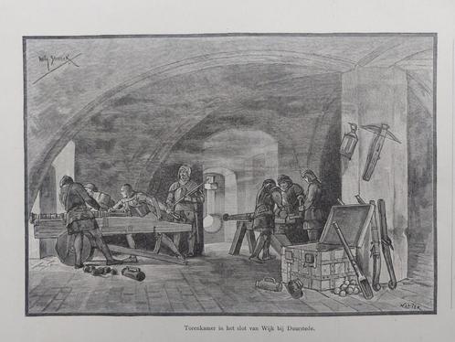 27 / Torenkamer slot Wijk bij Duurstede door W. Steelink, Antiek en Kunst, Kunst | Etsen en Gravures, Ophalen of Verzenden