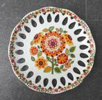 Vintage bord retro bloemenprint Porcellana Schmidt Brazil, Ophalen of Verzenden, Zo goed als nieuw, Bord(en), Overige stijlen