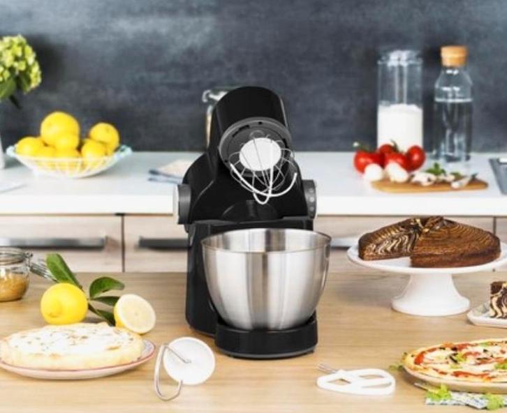 Keukenmachine met 3 opzetstukken + blender & staafmixer, Witgoed en Apparatuur, Keukenmixers, Gebruikt, 2 tot 3 liter, 3 snelheden of meer