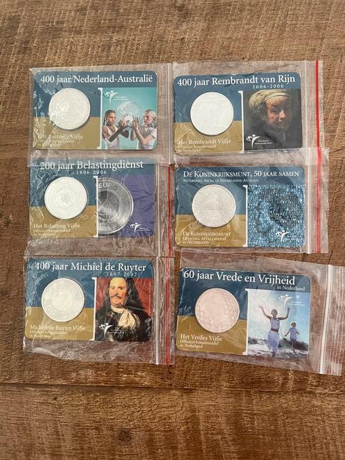 Diverse zilveren €5,-  munten in coincards, Postzegels en Munten, Munten en Bankbiljetten | Verzamelingen, Munten, Nederland, Ophalen of Verzenden