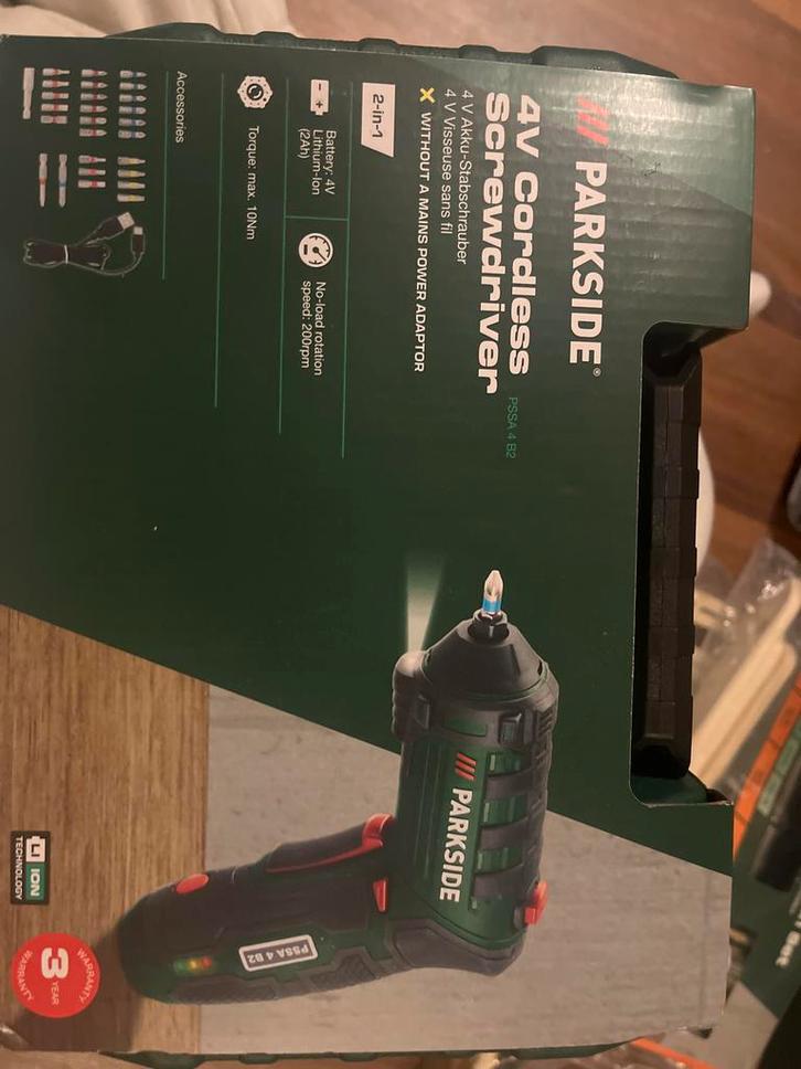 Parkside 4V Accu Schroevendraaier - Nieuw, Doe-het-zelf en Verbouw, Gereedschap | Handgereedschap, Nieuw, Ophalen of Verzenden