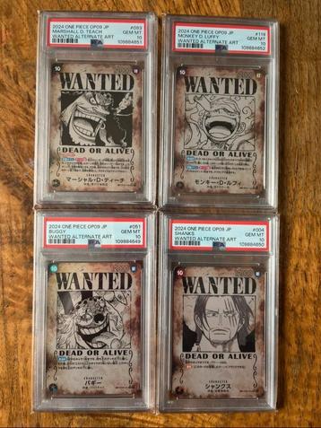 One Piece OP09 PSA 10 Wanted Art Set  beschikbaar voor biedingen