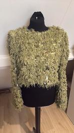 Pailletten veren top maat 36, Kleding | Dames, Ophalen of Verzenden, Zo goed als nieuw, Maat 36 (S), Zwart