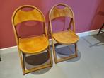 2 mooie houten vintage klapstoelen, Huis en Inrichting, Stoelen, Ophalen, Gebruikt, Twee, Bruin