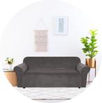 Hilvard - Bankhoes 3 zitsbanken - (185-230 cm) - Grijs, Verzenden, 75 tot 100 cm, Rechte bank, Stof