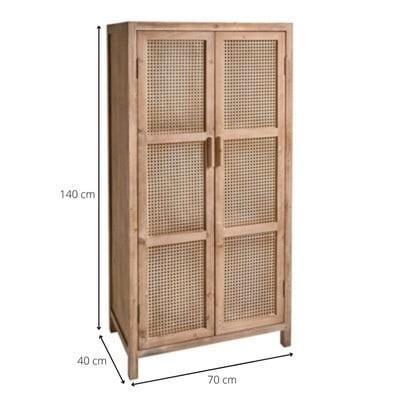 Webbing kast Bandung - naturel - 140x70x40 cm, Huis en Inrichting, Kasten | Kledingkasten, Nieuw, 100 tot 150 cm, 50 tot 100 cm