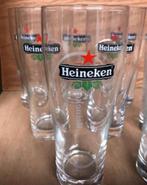 Acht stuks Heineken bierglazen, jaren 80, verzwaarde voet, Ophalen of Verzenden, Zo goed als nieuw, Bierglas