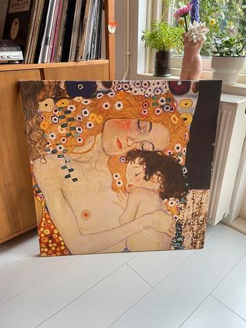 Canvas van Gustav Klimt moeder en kind 