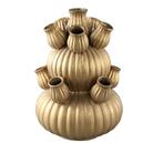 XXL Tulpenvaas Keramiek - Goudkleurige vaas, Huis en Inrichting, Woonaccessoires | Vazen, Ptmd, 50 tot 75 cm, Geel, Info@ptmd.nl