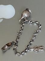 Zilveren jasseron bedelarmband met mooi groot slot, Sieraden, Tassen en Uiterlijk, Armbanden, Ophalen of Verzenden, Zo goed als nieuw