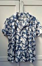 Vintage blouse, maat 36/38 - S/M - blauw & witte bloemen -, Blauw, ., Ophalen of Verzenden, Vintage
