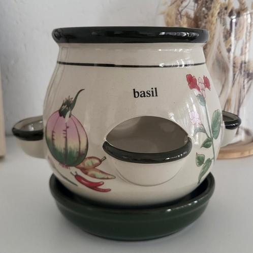 Vintage kruidenbloempot, Antiek en Kunst, Curiosa en Brocante, Ophalen of Verzenden