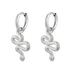 Zilveren slangen oorbellen stainless steel my jewellery, Ophalen of Verzenden, Nieuw, Zilver, Overige materialen