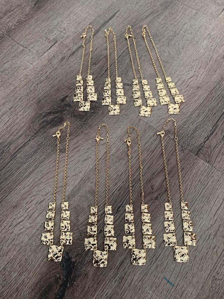 Partij 8 stuks goudkleurige  kettingen K121, Sieraden, Tassen en Uiterlijk, Kettingen, Nieuw, Overige materialen, Goud, Ophalen of Verzenden