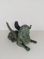 Bronzen Sfinx Tafel met Glazen Bovenblad, Antiek en Kunst, Ophalen