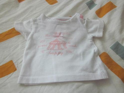 Nieuw wit/roze prematuur shirtje circustentje/strikje mt 44, Kinderen en Baby's, Babykleding | Prematuur, Nieuw, Shirtje of Longsleeve