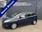 Ford Grand C-Max 1.0 Trend 7p. Bj 2013 Hoge Zit ! Vol optie, Voorwielaandrijving, Stof, Zwart, Blauw