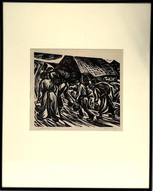Houtsnede, Henk Melgers, Antiek en Kunst, Kunst | Litho's en Zeefdrukken, Ophalen of Verzenden
