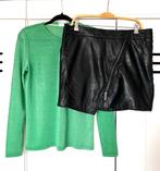 cool! TRANSMISSION soft black leather mini skirt mt L 40, Gedragen, Maat 38/40 (M), Ophalen of Verzenden, Transmission