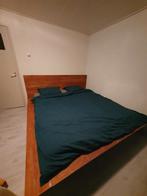 Teakhouten bed, Huis en Inrichting, Slaapkamer | Bedden, Ophalen, Gebruikt, Bruin, 210 cm