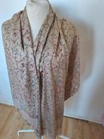 Beige sjaal met bloemenmotief, Wol, Ophalen of Verzenden, Nieuw