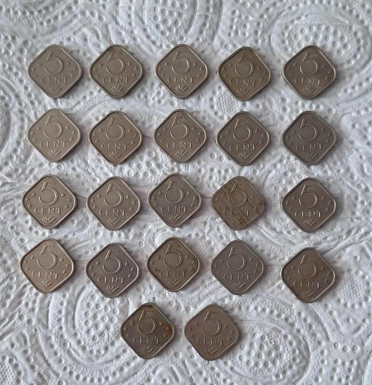 TE KOOP! 22 Munten 5c van Nederlandse Antillen uit 1971!, Postzegels en Munten, Munten | Nederland, Setje, 5 cent, Koningin Juliana