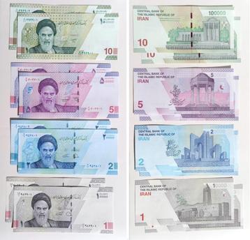 Laatste serie bankbiljetten IRAN 10000 t/m 100000 Rials UNC beschikbaar voor biedingen