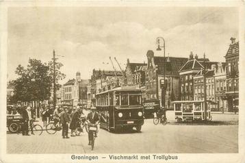 (304-201-041) Groningen Vischmarkt met Trolleybus beschikbaar voor biedingen