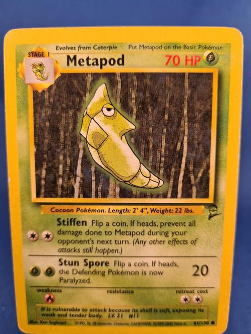 Metapod 81/130 - Base Set 2, Hobby en Vrije tijd, Verzamelkaartspellen | Pokémon, Gebruikt, Losse kaart, Verzenden