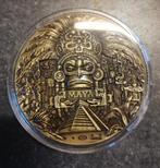 1 Bronzen Maya Azteekse kalender herdenkings Penning!!, Verzenden, Buitenland, Munten