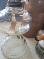 Vintage glazen olielamp foto 1 t/m 4, Ophalen of Verzenden