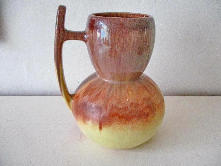 Vintage katwijk aardewerk fabriek vaas druipglazuren, Antiek en Kunst, Antiek | Vazen, Ophalen of Verzenden