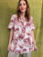 Vintage blouse, maat 42/XL - bloemen & vlinders - 90's, Maat 42/44 (L), Ophalen of Verzenden, Donna Modar, Roze