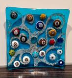 Vintage Murano millefiori,murrines schaaltje met gold flakes, Ophalen of Verzenden