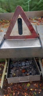 Oud metalen verkeersbord met uitvouwbare beugels, Verzamelen, Overige Verzamelen, Ophalen of Verzenden