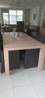 Mooie eiken eethoek    6 leren stoelen, Huis en Inrichting, Complete eetkamers, Ophalen, Gebruikt