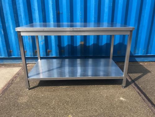 2x RVS solide gelaste werktafel 1x 150/80 & 1x 188/60 -ppst, Doe-het-zelf en Verbouw, Werkbanken, Gebruikt, Ophalen