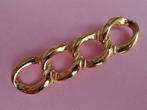 jwg Grote vintage 70s 80s schakel ketting broche goud klr, Verzenden, Overige materialen, Broche, Verguld