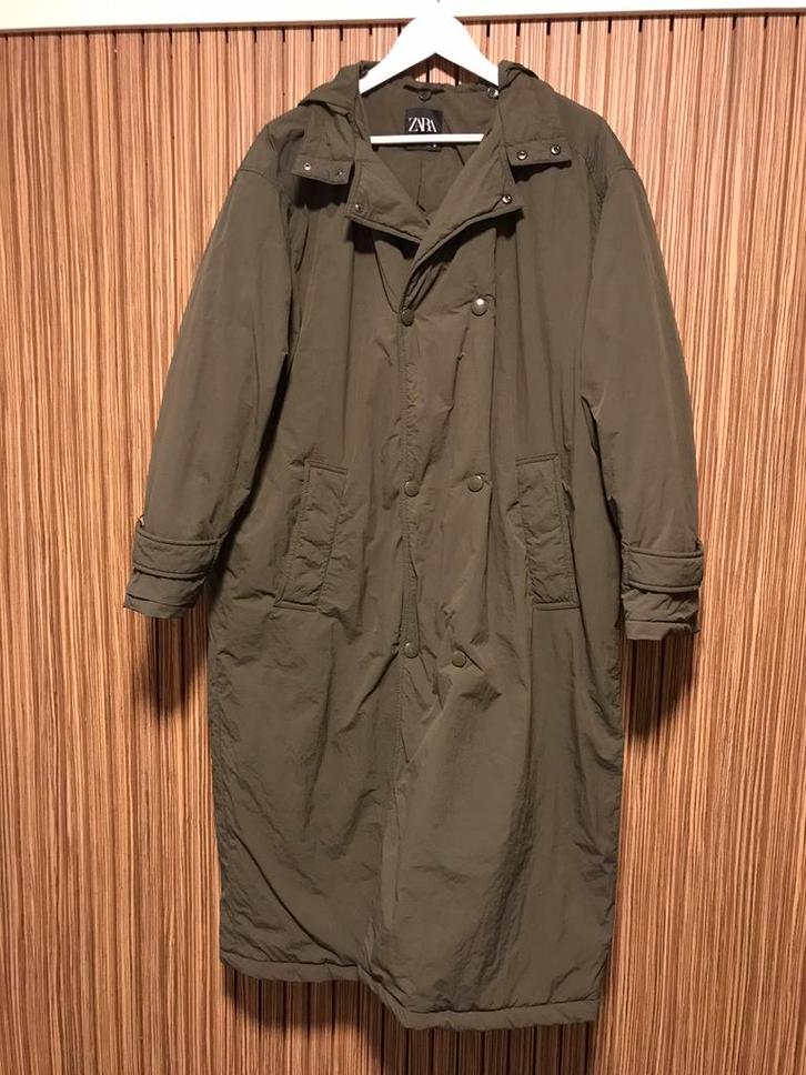 Zara jas groen parachute stof lichtgewicht oversized maat M, Kleding | Dames, Jassen | Winter, Zo goed als nieuw, Maat 38/40 (M)