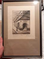 Oude ets - met kader, Antiek en Kunst, Kunst | Etsen en Gravures, Ophalen of Verzenden