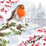 Servetten decoupage/bullet journal – Roodborst C436, Verzenden, Nieuw, Materiaal