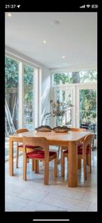 Vintage tafel met 4 stoelen, Huis en Inrichting, Complete eetkamers, Ophalen, Gebruikt, 4 tot 6 stoelen